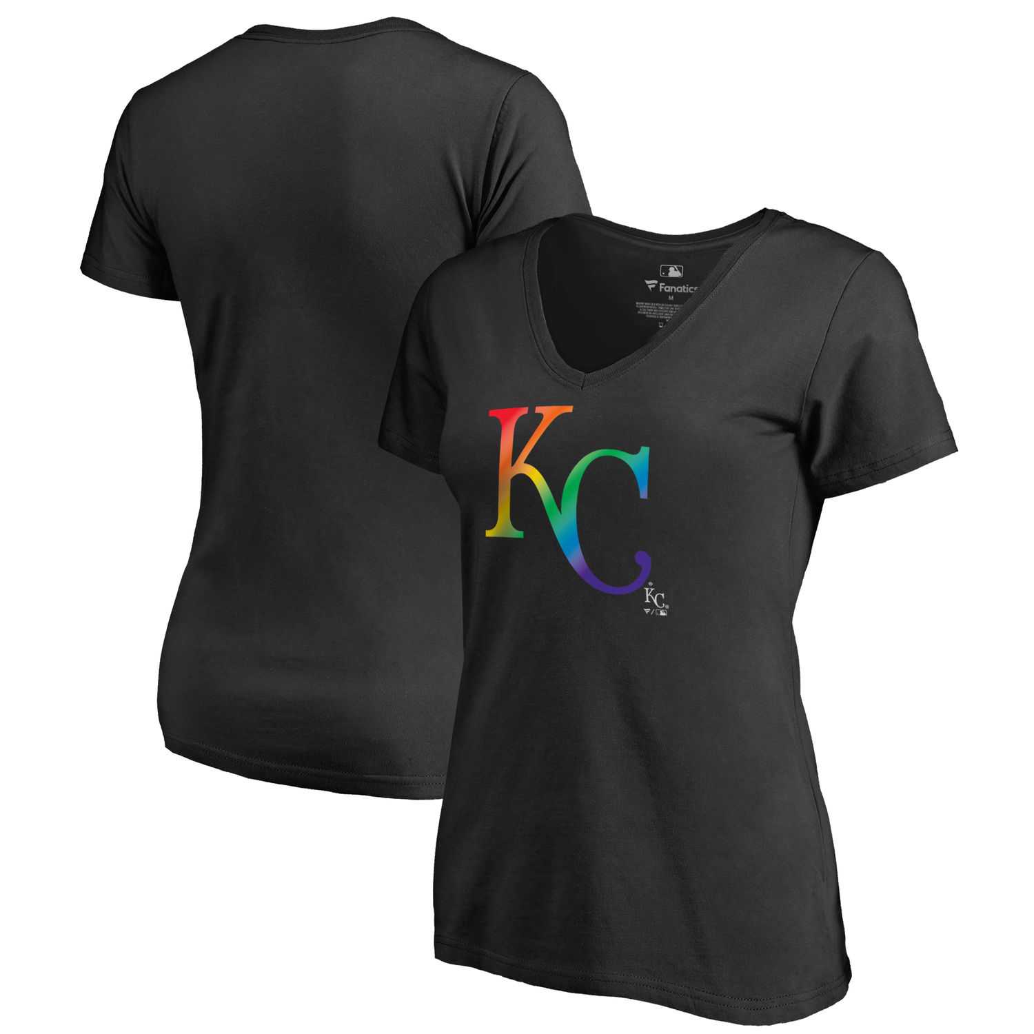 Women Kansas City Royals Fanatics Branded Pride Black T Shirt Fyun